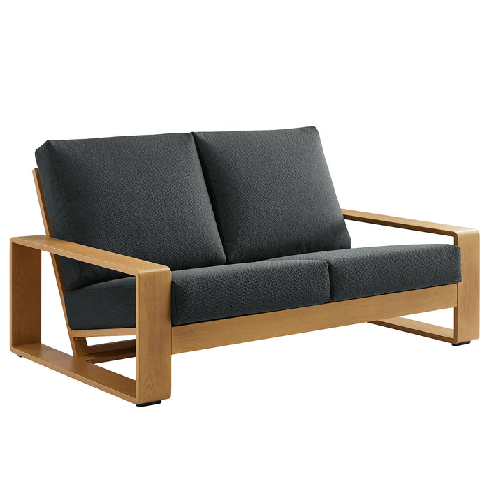 Lirienne Outdoor Patio Aluminum Faux Wood Loveseat by Modway
