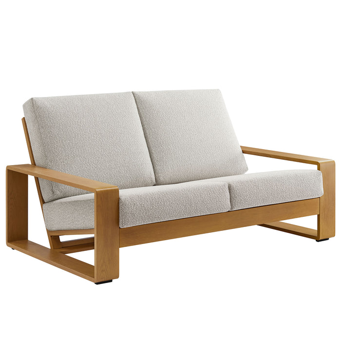 Lirienne Outdoor Patio Aluminum Faux Wood Loveseat by Modway