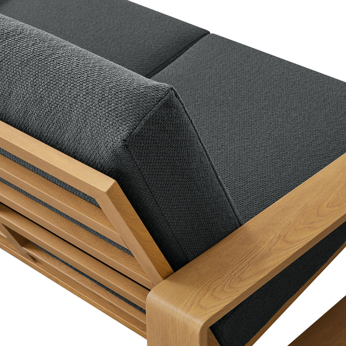 Lirienne Outdoor Patio Aluminum Faux Wood Loveseat by Modway