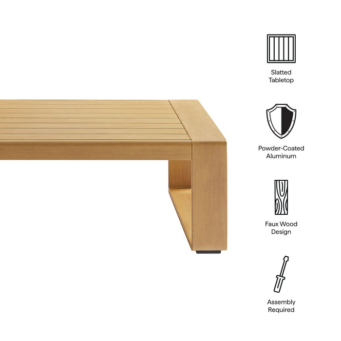 Lirienne Outdoor Patio Aluminum Faux Wood Coffee Table by Modway