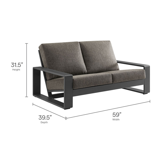 Lirienne Outdoor Patio Aluminum Loveseat by Modway