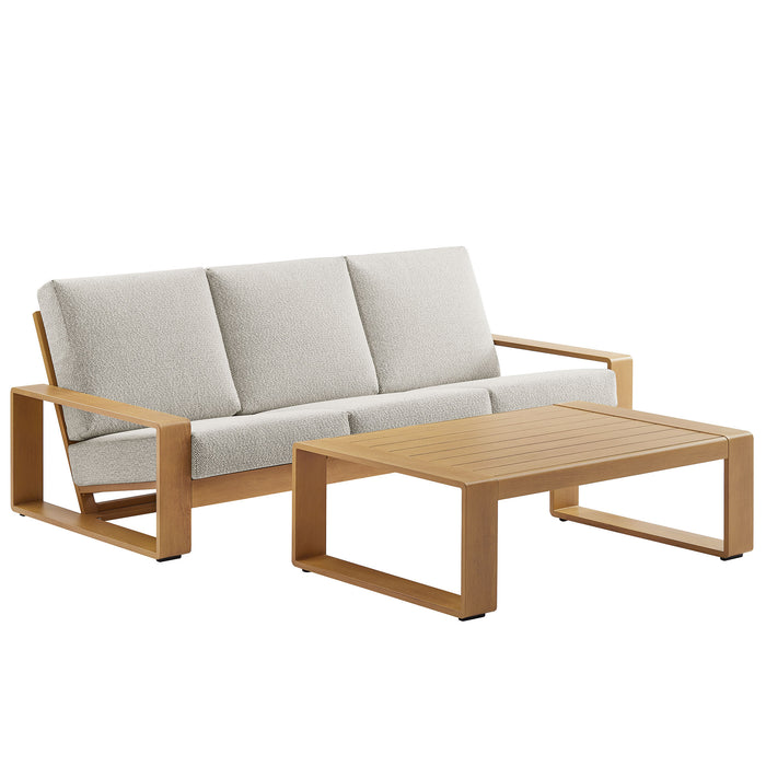 Lirienne 2-Piece Outdoor Patio Aluminum Faux Wood Furniture Set by Modway