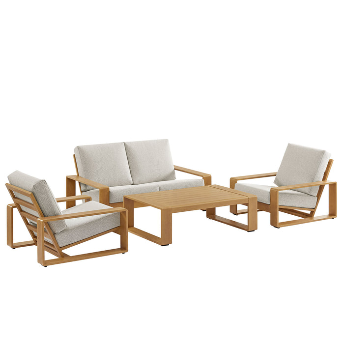 Lirienne 4-Piece Outdoor Patio Aluminum Faux Wood Furniture Set by Modway