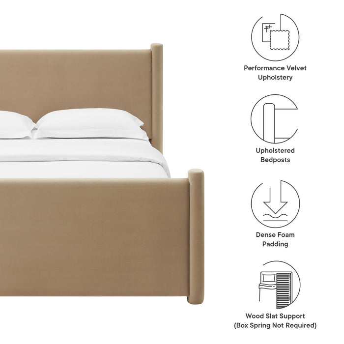 Rael Performance Velvet Full Platform Bed by Modway