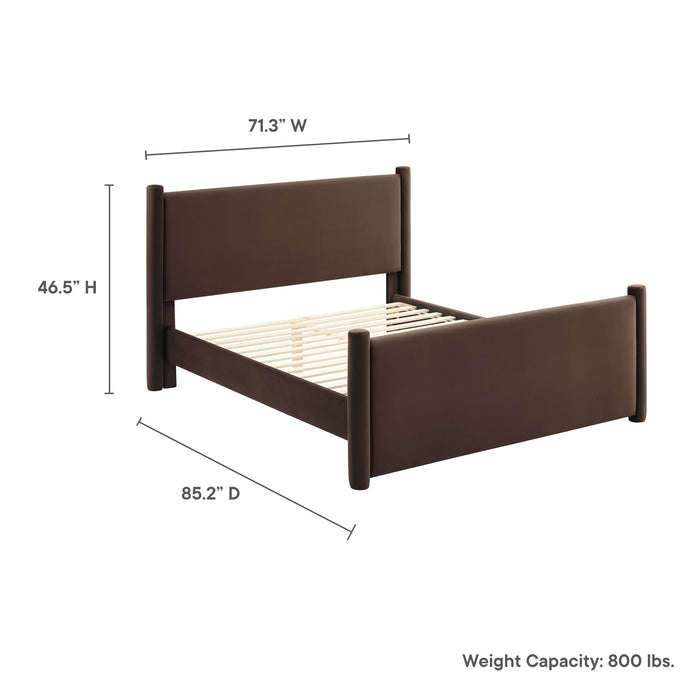 Rael Performance Velvet Queen Platform Bed by Modway