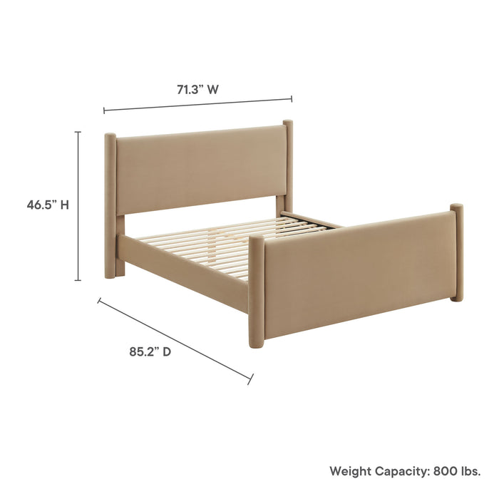 Rael Performance Velvet Queen Platform Bed by Modway