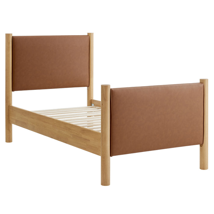 Maven Twin Size Vegan Leather Upholstered Platform Bed by Modway