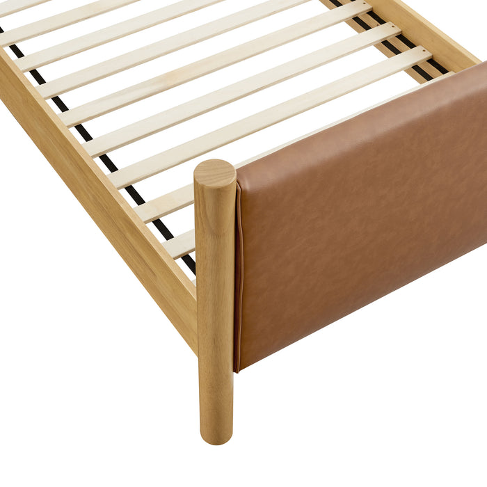 Maven Twin Size Vegan Leather Upholstered Platform Bed by Modway