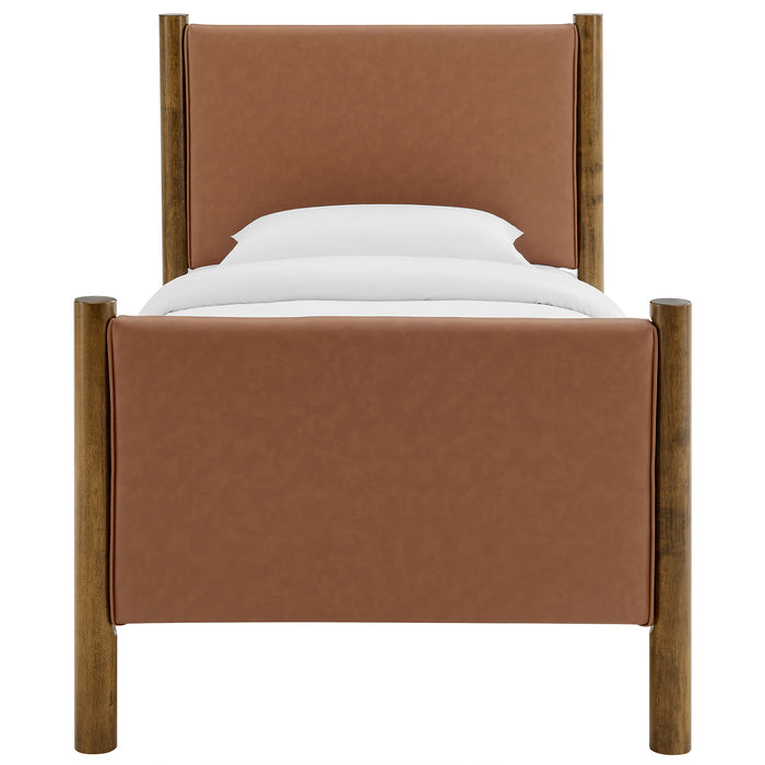 Maven Twin Size Vegan Leather Upholstered Platform Bed by Modway