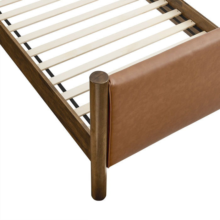 Maven Twin Size Vegan Leather Upholstered Platform Bed by Modway