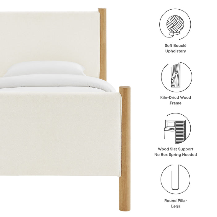 Maven Twin Size Boucle Upholstered Platform Bed by Modway