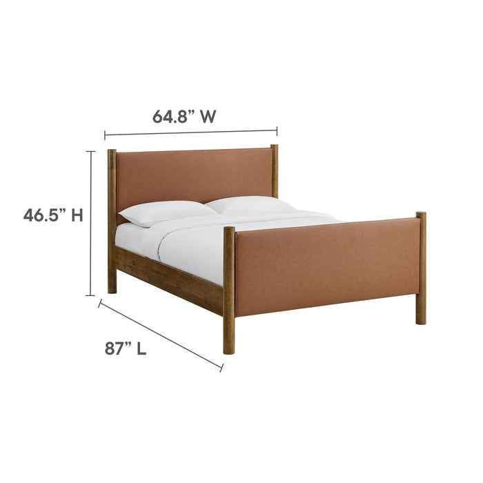Maven Queen Size Vegan Leather Upholstered Platform Bed by Modway