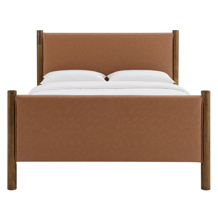 Maven Queen Size Vegan Leather Upholstered Platform Bed by Modway
