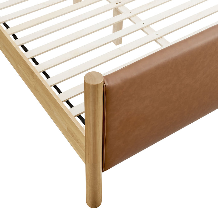 Maven King Size Vegan Leather Upholstered Platform Bed by Modway