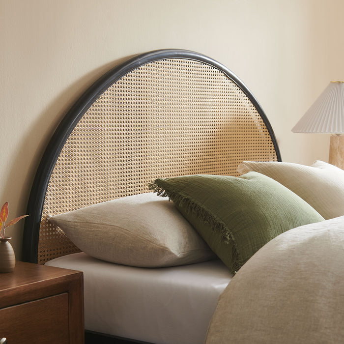 Odette Queen Arched Rattan Cane Platform Bed by Modway