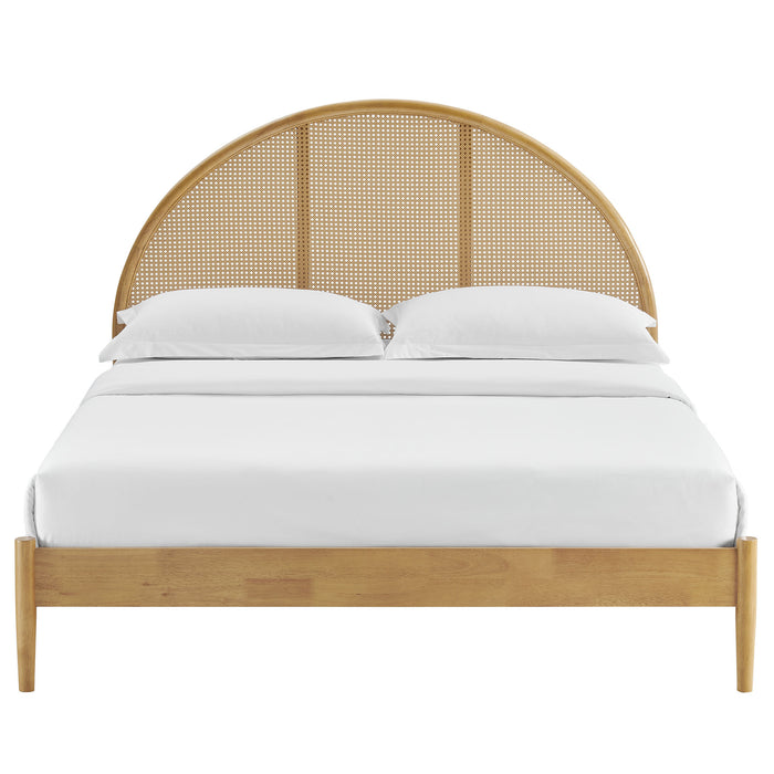Odette Queen Arched Rattan Cane Platform Bed by Modway