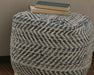 Ashley Express - Chevron Pouf - DecorGalore4U
