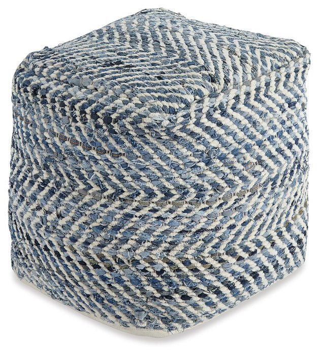 Ashley Express - Chevron Pouf - DecorGalore4U