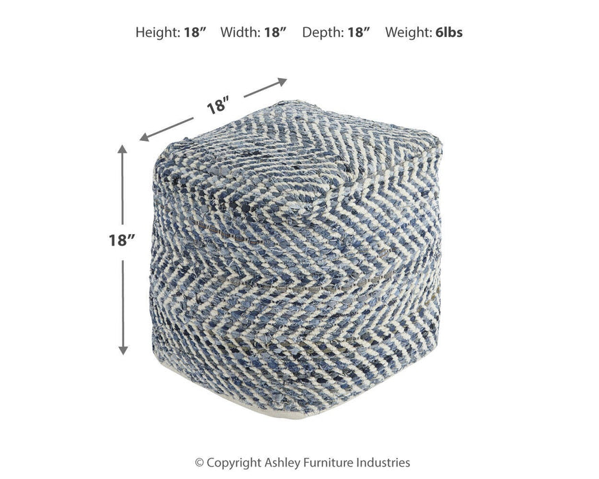 Ashley Express - Chevron Pouf - DecorGalore4U