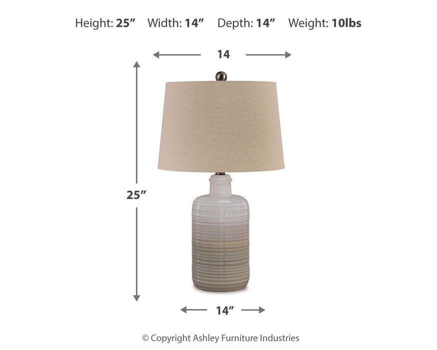 Ashley Express - Marnina Ceramic Table Lamp (2/CN) - DecorGalore4U