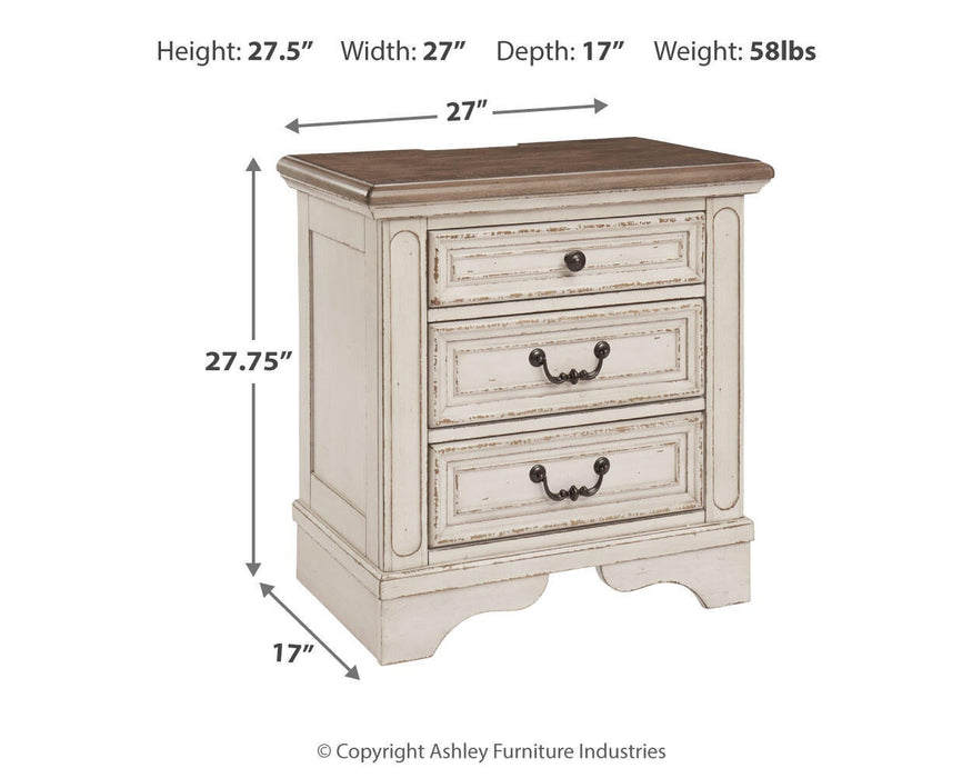 Ashley Express - Realyn Three Drawer Night Stand - DecorGalore4U