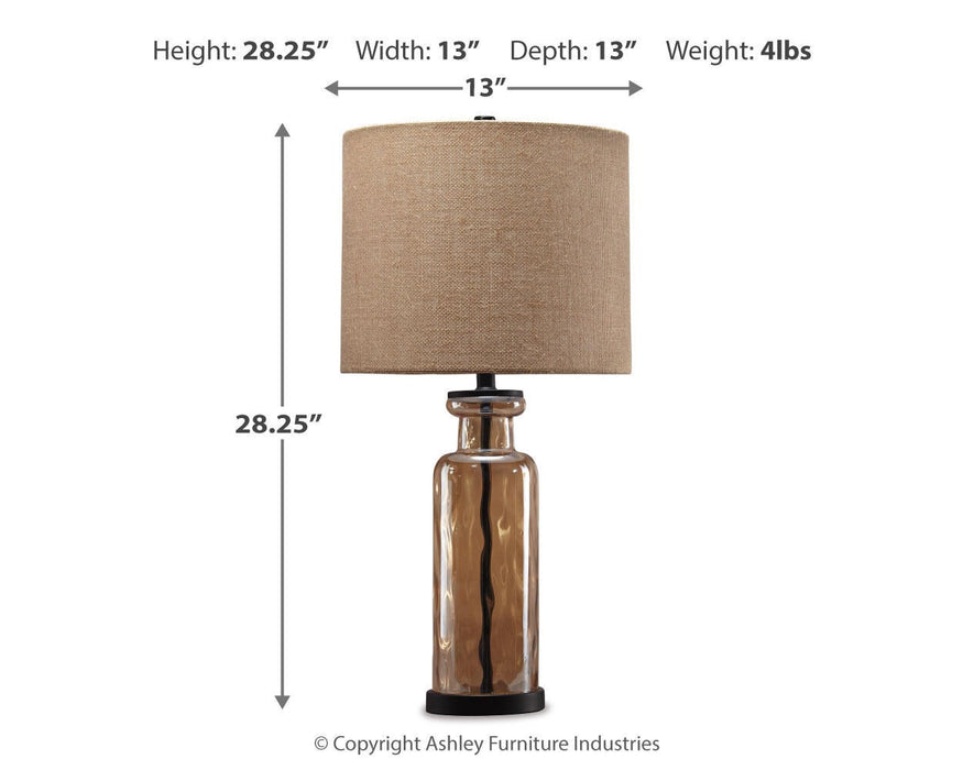 Ashley Express - Laurentia Glass Table Lamp (1/CN) - DecorGalore4U