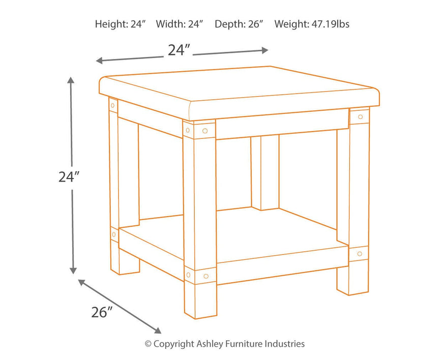 Ashley Express - Carynhurst Rectangular End Table - DecorGalore4U
