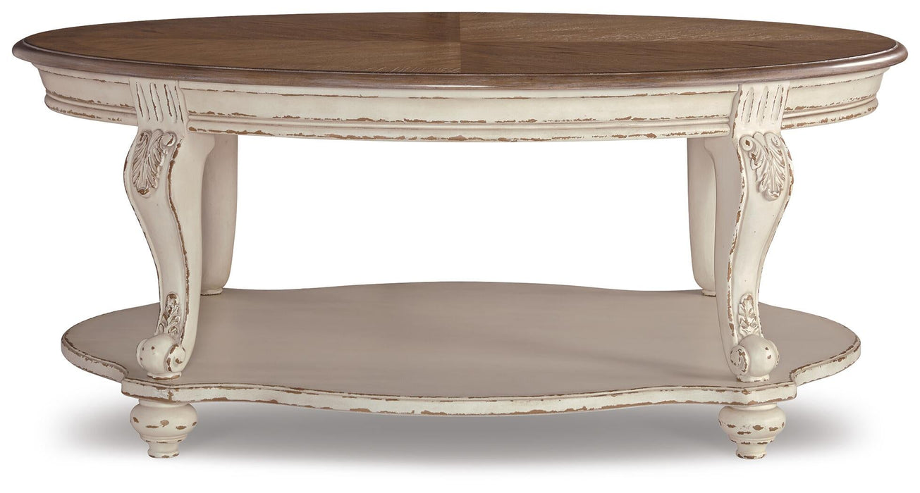 Ashley Express - Realyn Oval Cocktail Table - DecorGalore4U