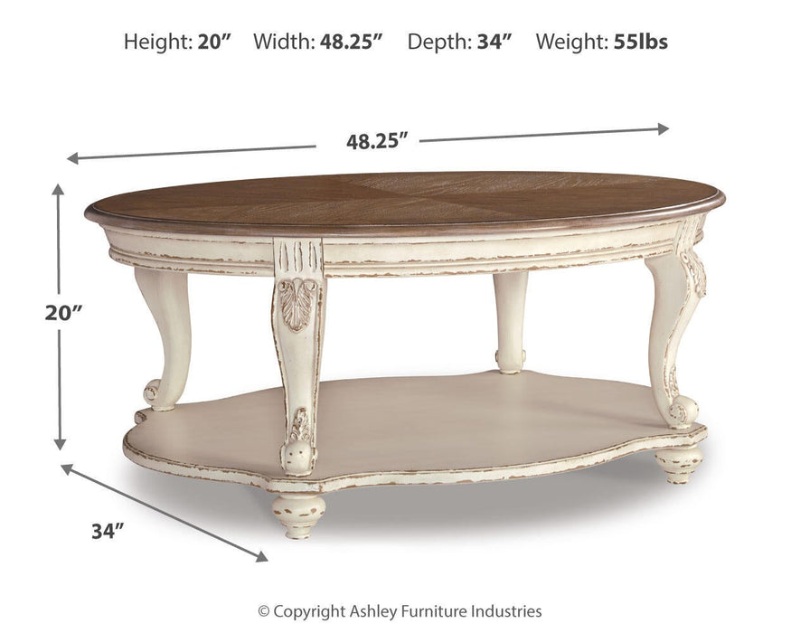 Ashley Express - Realyn Oval Cocktail Table - DecorGalore4U