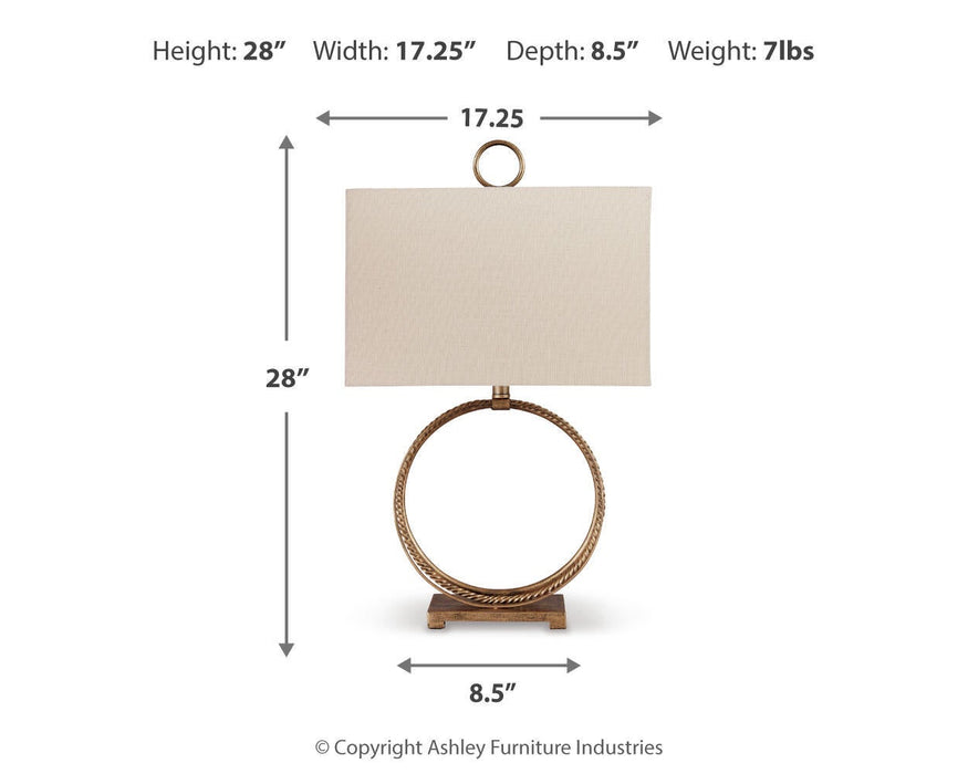 Ashley Express - Mahala Metal Table Lamp (1/CN) - DecorGalore4U