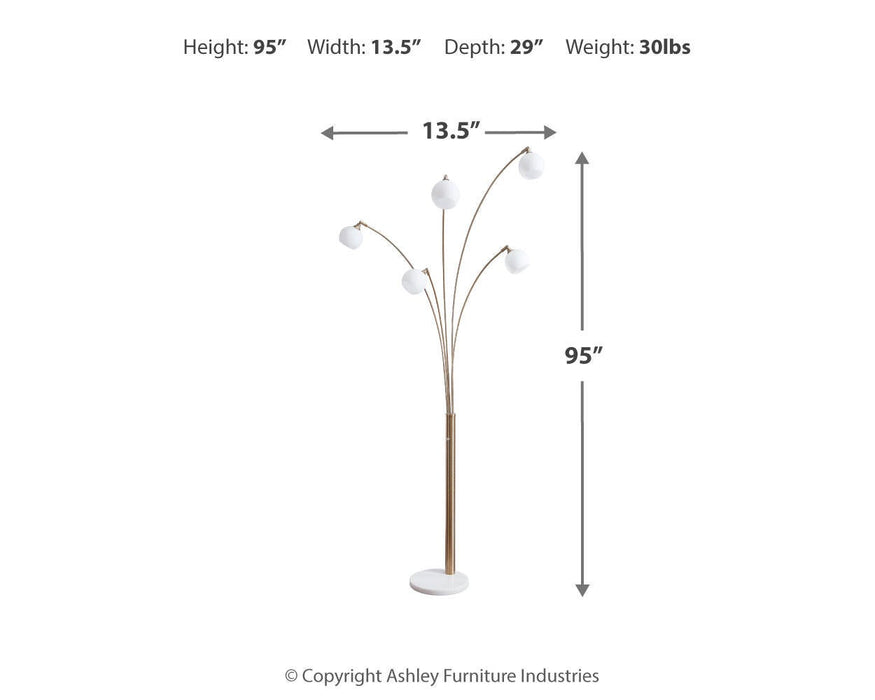 Ashley Express - Taliya Metal Arc Lamp (1/CN) - DecorGalore4U