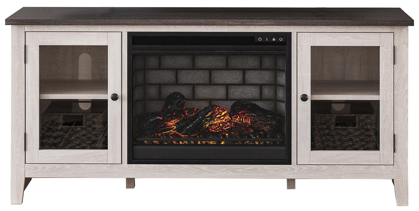 Ashley Express - Dorrinson 60" TV Stand with Electric Fireplace - DecorGalore4U