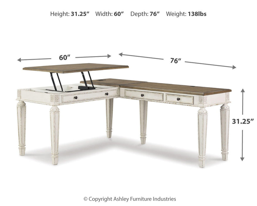 Ashley Express - Realyn 2-Piece Home Office Desk - DecorGalore4U