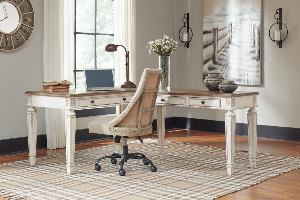 Ashley Express - Realyn 2-Piece Home Office Desk - DecorGalore4U