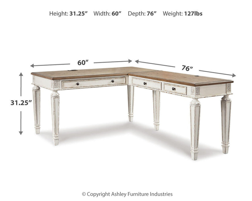 Ashley Express - Realyn 2-Piece Home Office Desk - DecorGalore4U