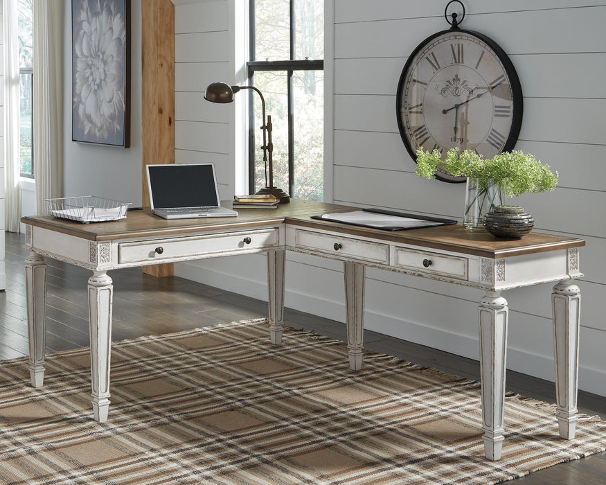 Ashley Express - Realyn 2-Piece Home Office Desk - DecorGalore4U