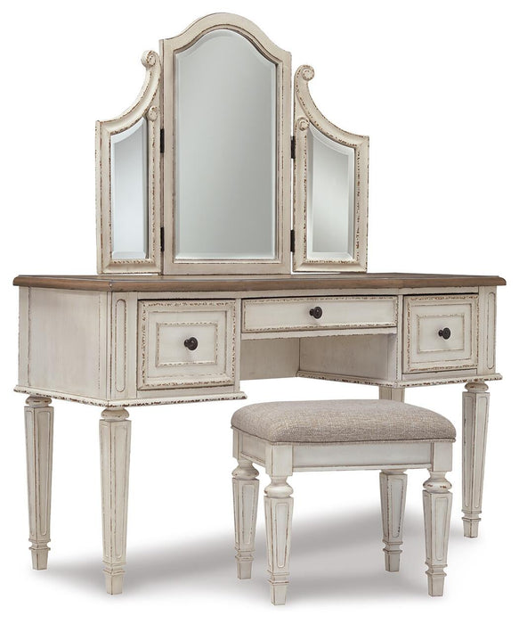 Ashley Express - Realyn Vanity/Mirror/Stool (3/CN) - DecorGalore4U