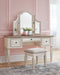 Ashley Express - Realyn Vanity/Mirror/Stool (3/CN) - DecorGalore4U
