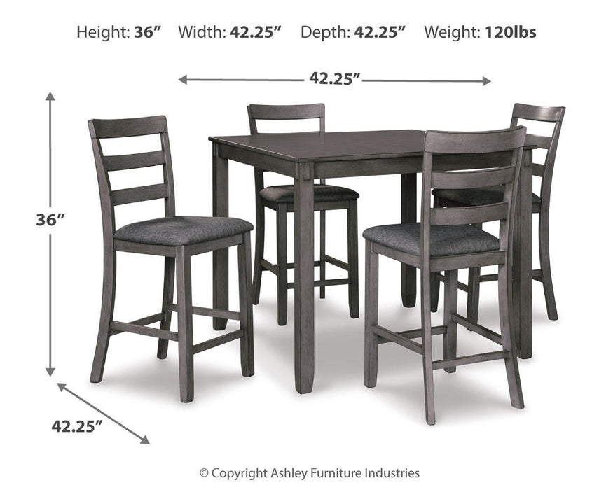 Ashley Express - Bridson Square Counter TBL Set (5/CN) - DecorGalore4U