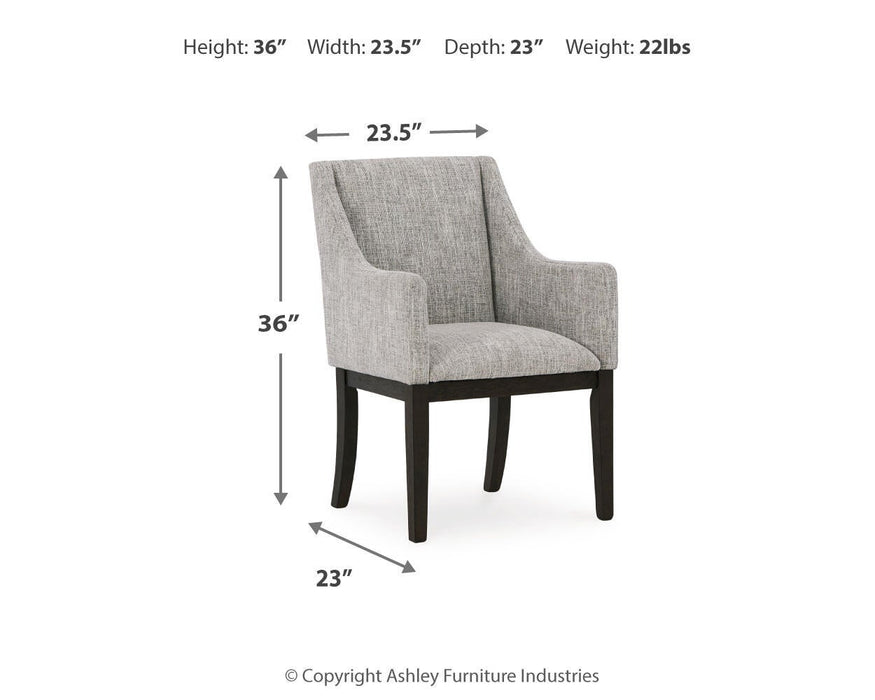 Ashley Express - Burkhaus Dining UPH Arm Chair (2/CN) - DecorGalore4U