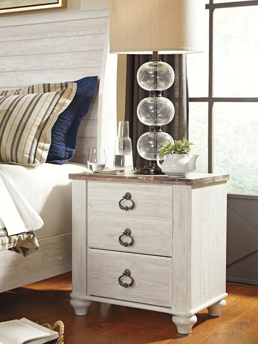 Ashley Express - Willowton Two Drawer Night Stand - DecorGalore4U