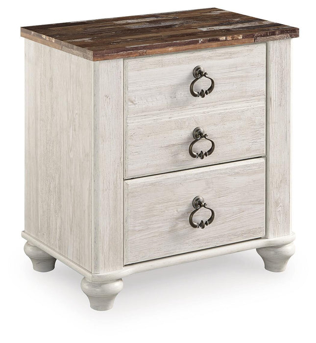 Ashley Express - Willowton Two Drawer Night Stand - DecorGalore4U