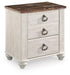 Ashley Express - Willowton Two Drawer Night Stand - DecorGalore4U