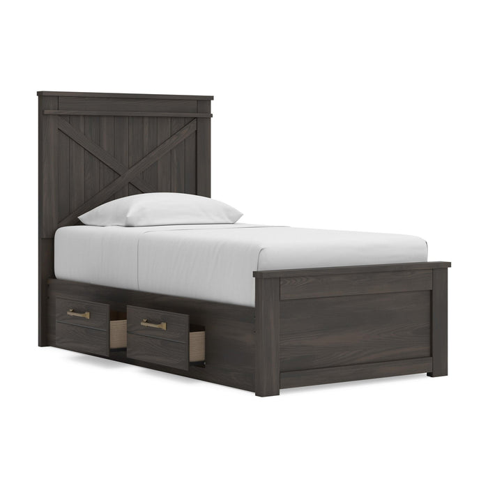 Ashley Express - Vonitta Bay Twin Panel Bed with 2 Sided Storage
