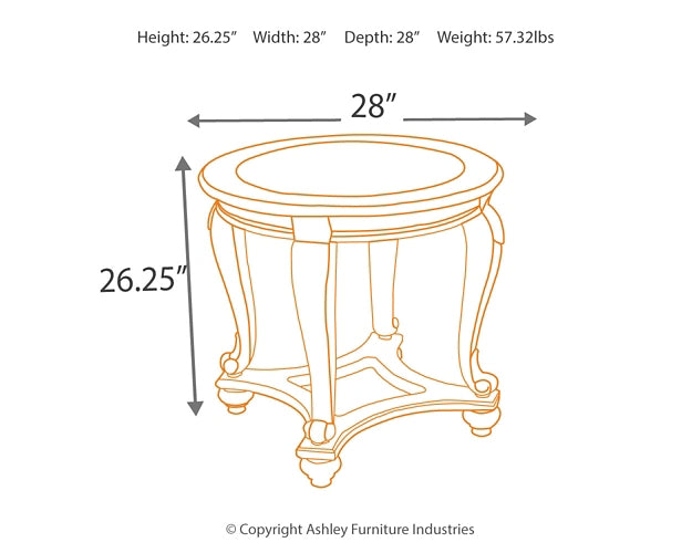 Ashley Express - Norcastle Round End Table DecorGalore4U - Shop Home Decor Online with Free Shipping