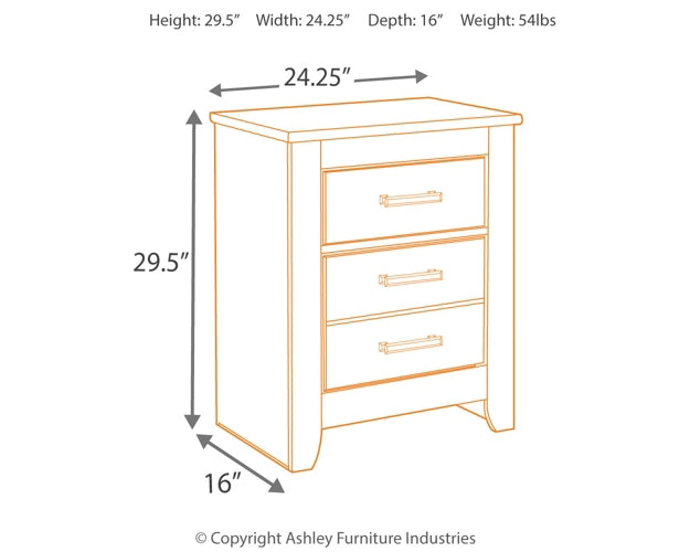 Ashley Express - Brinxton Two Drawer Night Stand DecorGalore4U - Shop Home Decor Online with Free Shipping