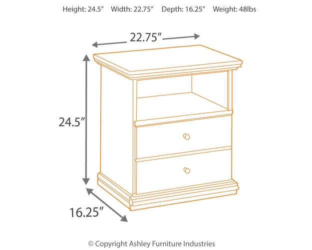 Ashley Express - Maribel One Drawer Night Stand DecorGalore4U - Shop Home Decor Online with Free Shipping