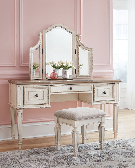 Ashley Express - Realyn Vanity/Mirror/Stool (3/CN) DecorGalore4U - Shop Home Decor Online with Free Shipping