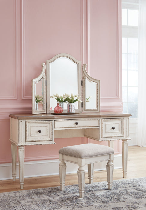 Ashley Express - Realyn Vanity/Mirror/Stool (3/CN) DecorGalore4U - Shop Home Decor Online with Free Shipping