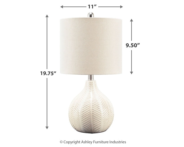 Ashley Express - Rainermen Ceramic Table Lamp (1/CN) DecorGalore4U - Shop Home Decor Online with Free Shipping